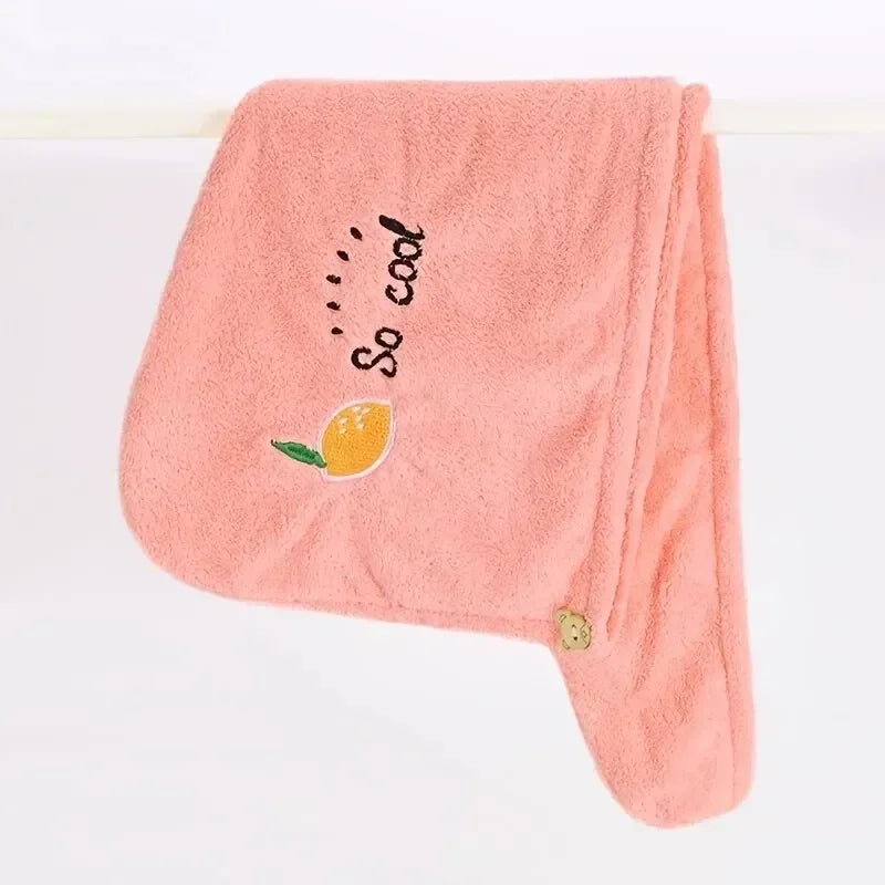 1Pc Quickly Dry Hair Hat Super Absorbent Soft Bathroom Women Head Towels Girls Cute Hair Towel Hair Dry Wrap Bonnets