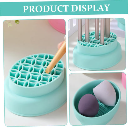 Silicone Makeup Brush Cleaner Bowl Drying Stand Essential Makeup Tool for Efficient Cleaning and Storage Compatible Brushes and Sponges Easy to Use and Practical