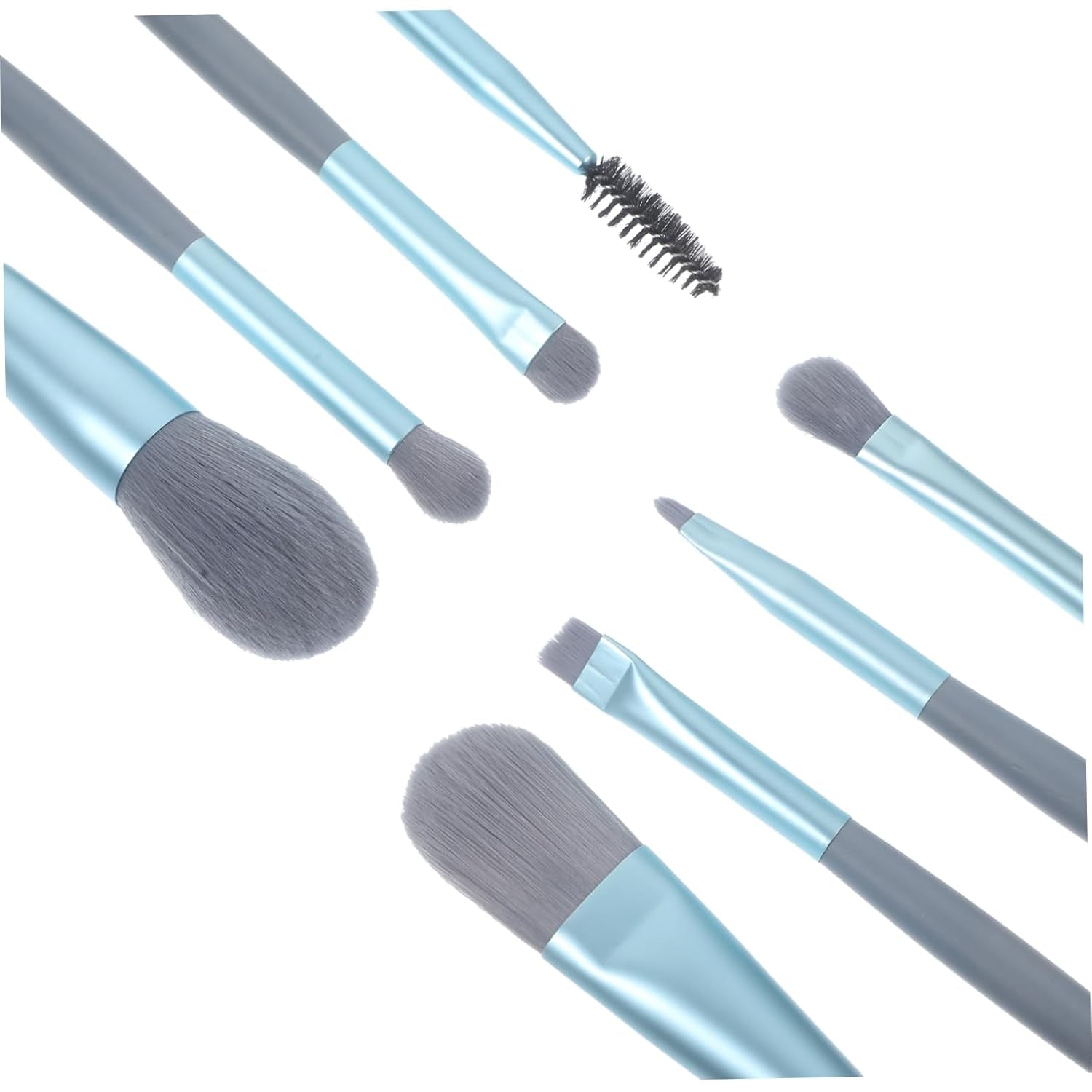 1Set Travel Makeup Brush Set Mini Soft Bristles Cosmetic Tools U-Shaped Brush Holder Portable and Lightweight for Beginners and Go Makeup Applications