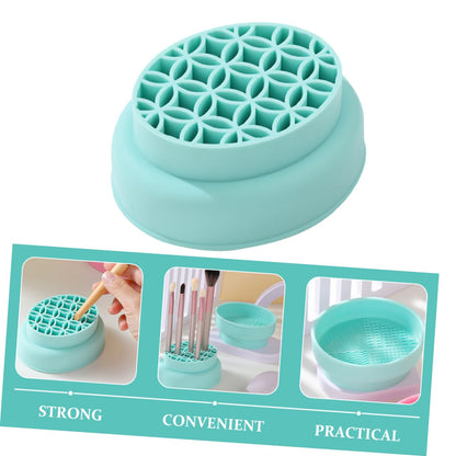 Silicone Makeup Brush Cleaner Bowl Drying Stand Essential Makeup Tool for Efficient Cleaning and Storage Compatible Brushes and Sponges Easy to Use and Practical