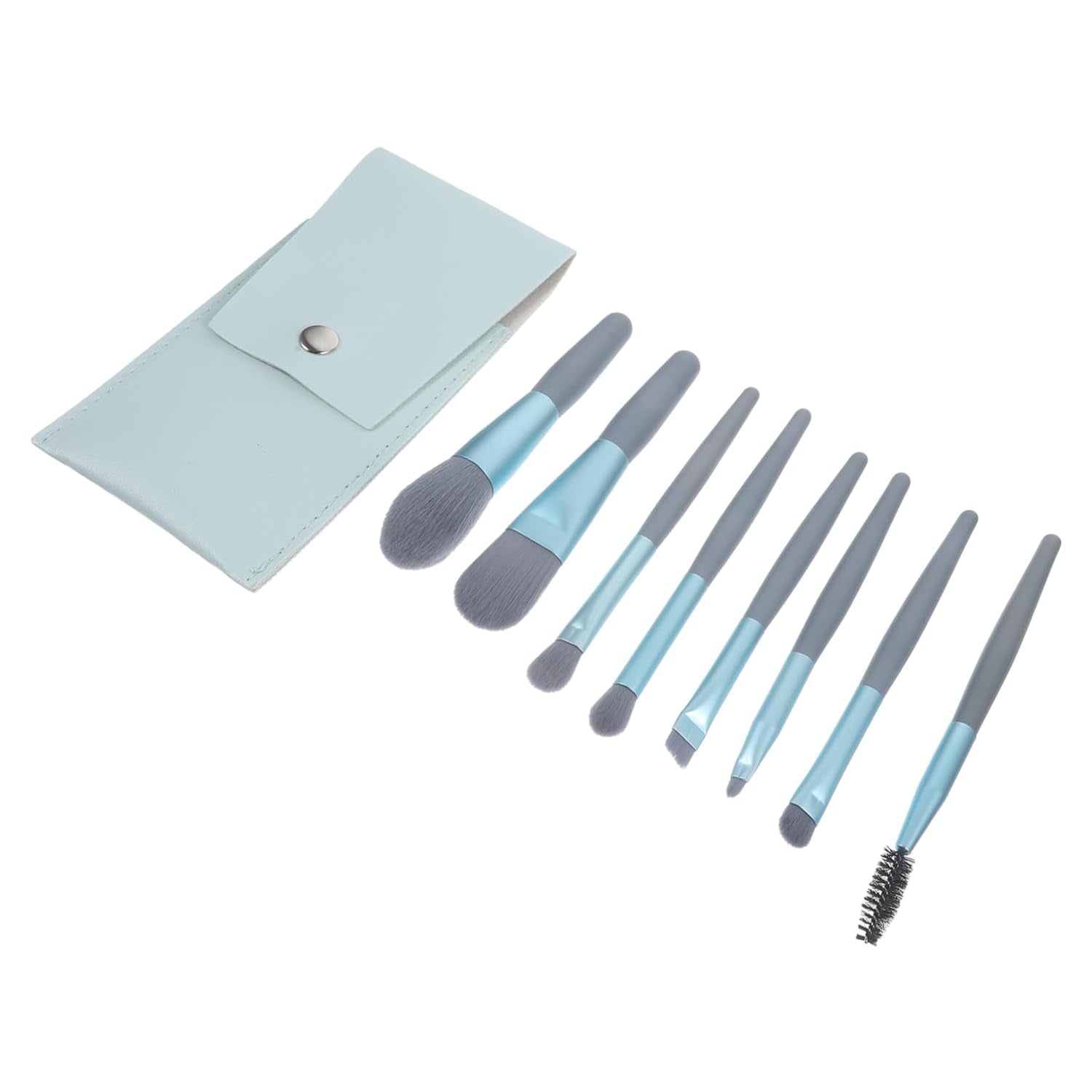 1Set Travel Makeup Brush Set Mini Soft Bristles Cosmetic Tools U-Shaped Brush Holder Portable and Lightweight for Beginners and Go Makeup Applications