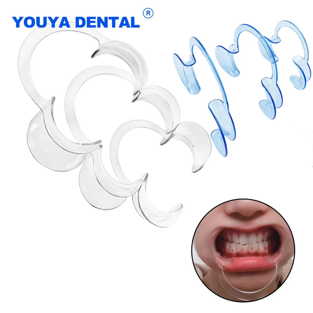 C-Shape Cheek Retractor Transparent Plastic Mouth Opener Lip Cheek Retractor Large/Medium/Small Dentist Spreader Orthodontic