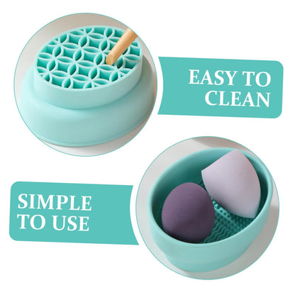 Silicone Makeup Brush Cleaner Bowl Drying Stand Essential Makeup Tool for Efficient Cleaning and Storage Compatible Brushes and Sponges Easy to Use and Practical