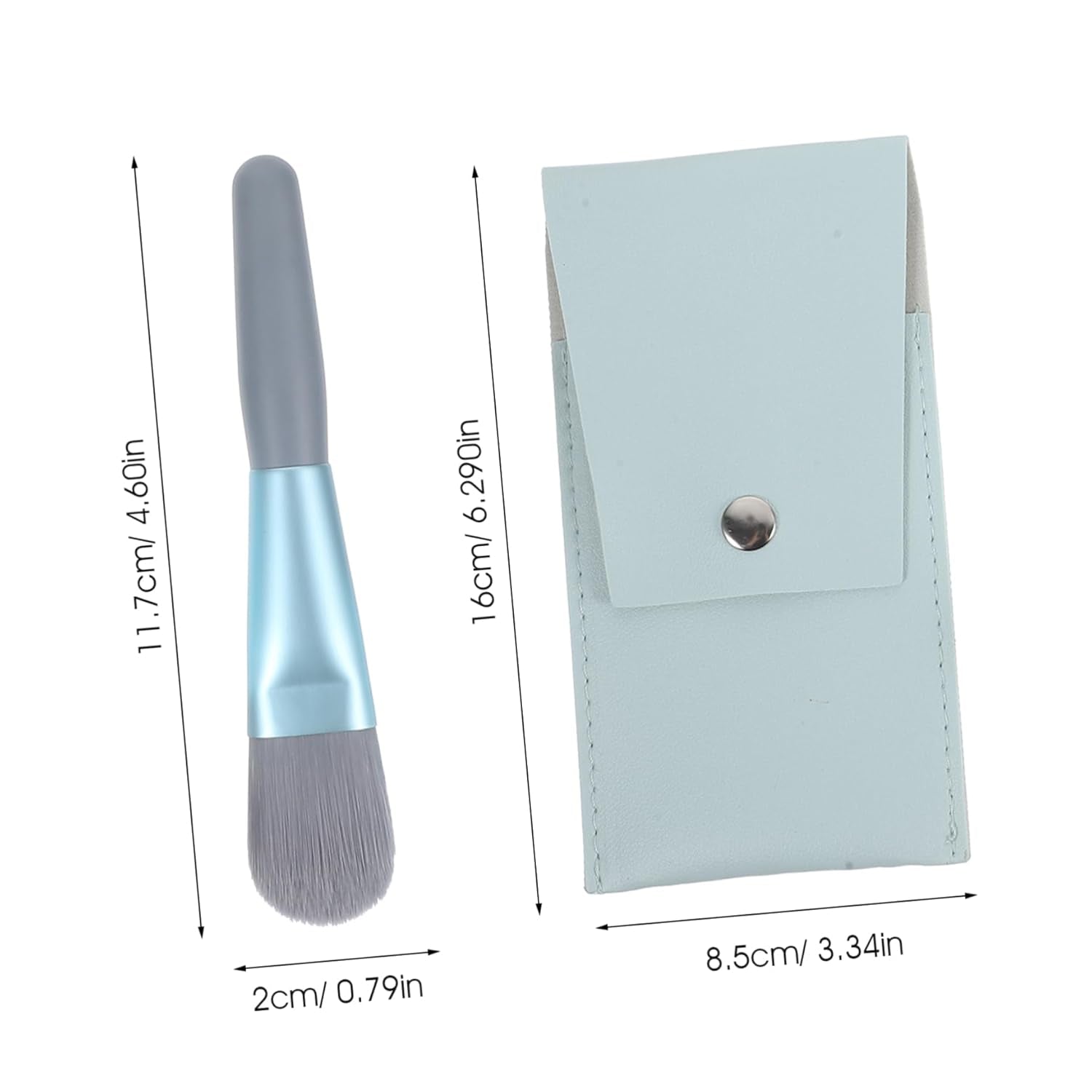 1Set Travel Makeup Brush Set Mini Soft Bristles Cosmetic Tools U-Shaped Brush Holder Portable and Lightweight for Beginners and Go Makeup Applications