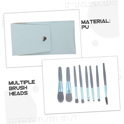 1Set Travel Makeup Brush Set Mini Soft Bristles Cosmetic Tools U-Shaped Brush Holder Portable and Lightweight for Beginners and Go Makeup Applications