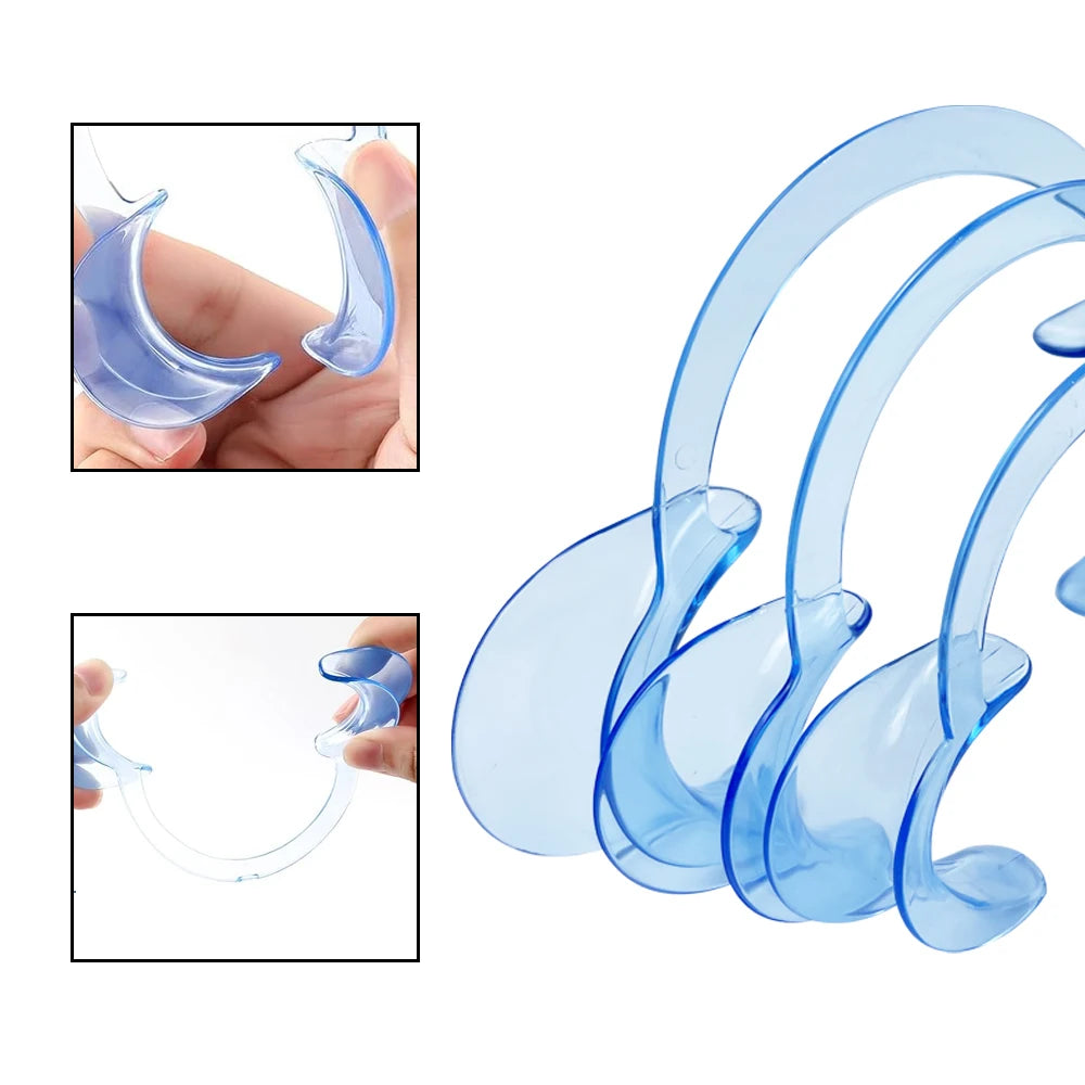 C-Shape Cheek Retractor Transparent Plastic Mouth Opener Lip Cheek Retractor Large/Medium/Small Dentist Spreader Orthodontic