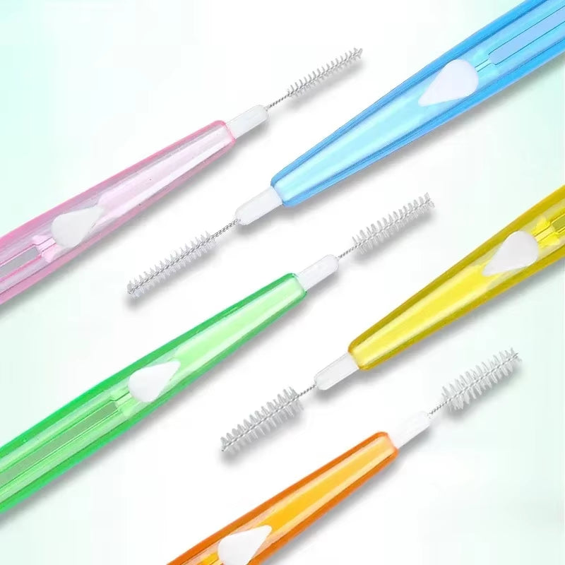 10/30Pcs Push-Pull Interdental Brush Interdental Brush Cleaning Tooth Socket Toothbrush Correction Tooth Gap Cleaning Brush