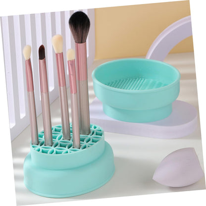 Silicone Makeup Brush Cleaner Bowl Drying Stand Essential Makeup Tool for Efficient Cleaning and Storage Compatible Brushes and Sponges Easy to Use and Practical