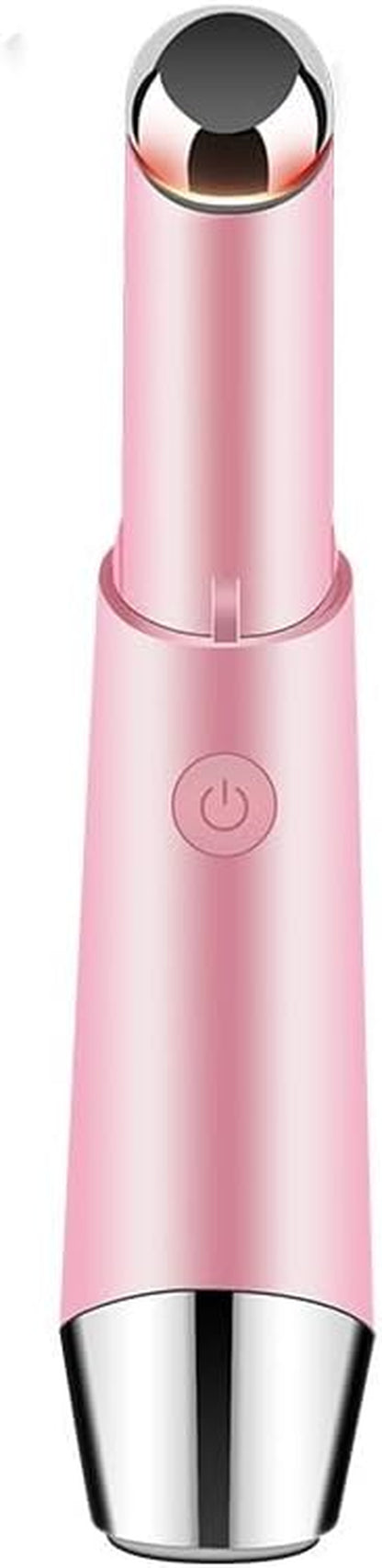 Electric Eye Massager Wand, Rechargeable Facial Massager, Facial Vibrating Treatment, LED Light Treatment, for Dark Circles, Eye Bags, Puffiness under Eyes(Pink)