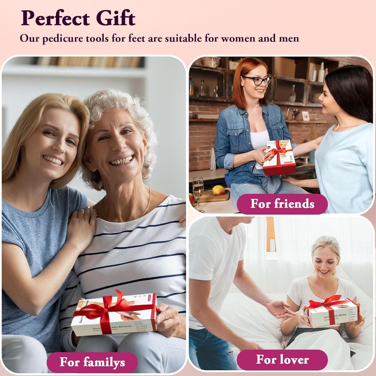 Electric Foot Callus Remover, Adjustable Speed ​​(0-600Rpm), Adjustable Speed Foot Scrubber with 60 Pcs Sandpaper Discs, Electric Callus Remover for Feet,Pedicure Tool for Men and Women,Pink