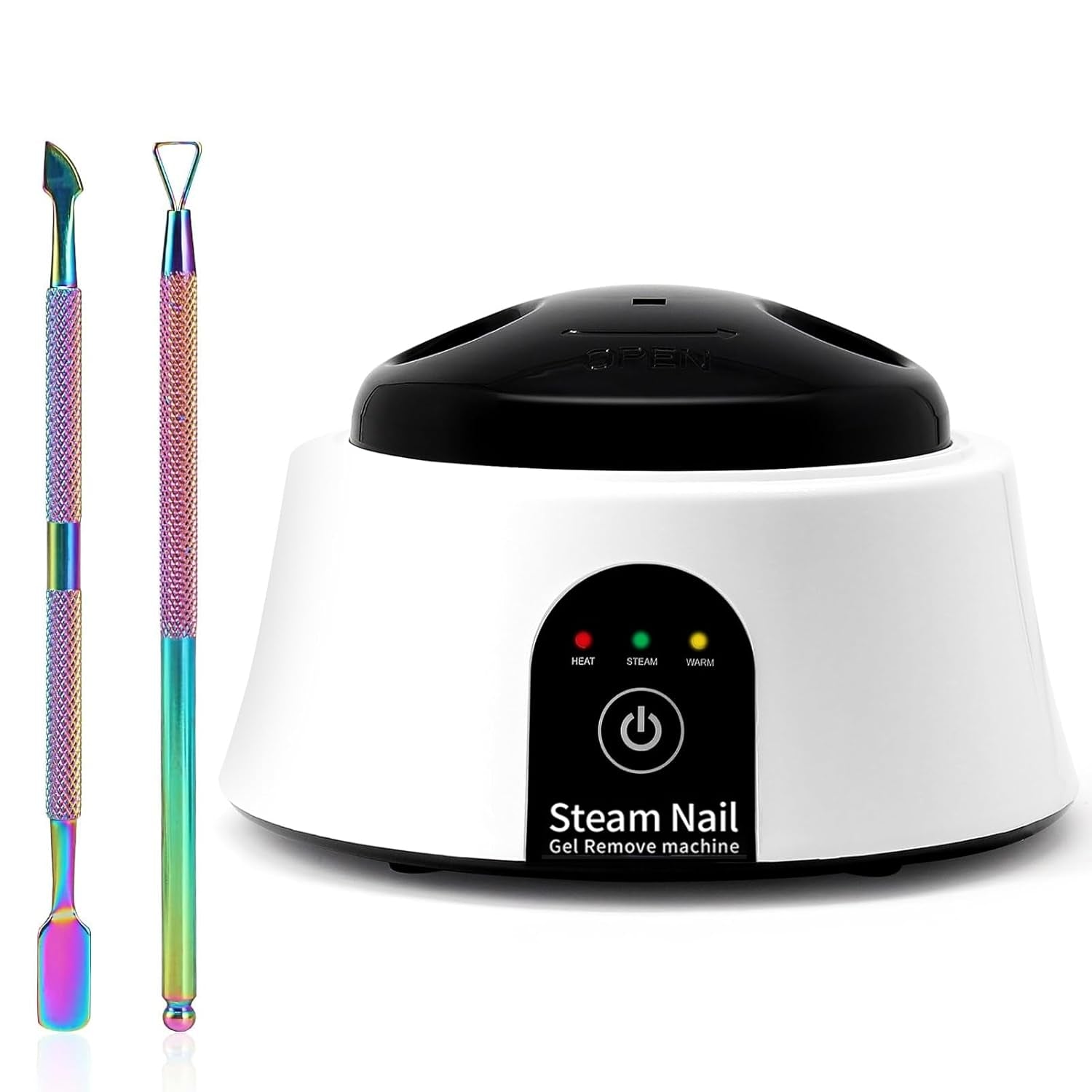Nail Soaking Bowl, Electric Soak off Bowl Manicure Soaker Nail Polish Remover Machine for Acrylic Nails Dip Gel with Color Cuticle Pusher, Black
