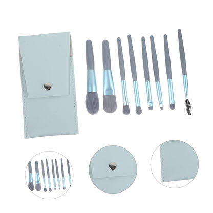 1Set Travel Makeup Brush Set Mini Soft Bristles Cosmetic Tools U-Shaped Brush Holder Portable and Lightweight for Beginners and Go Makeup Applications