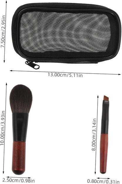 1Set Travel Makeup Brush Set Mini Portable Cosmetics Brush Set Soft Bristles for Eyeshadow and Concealer for Quick Touch-Ups the Go